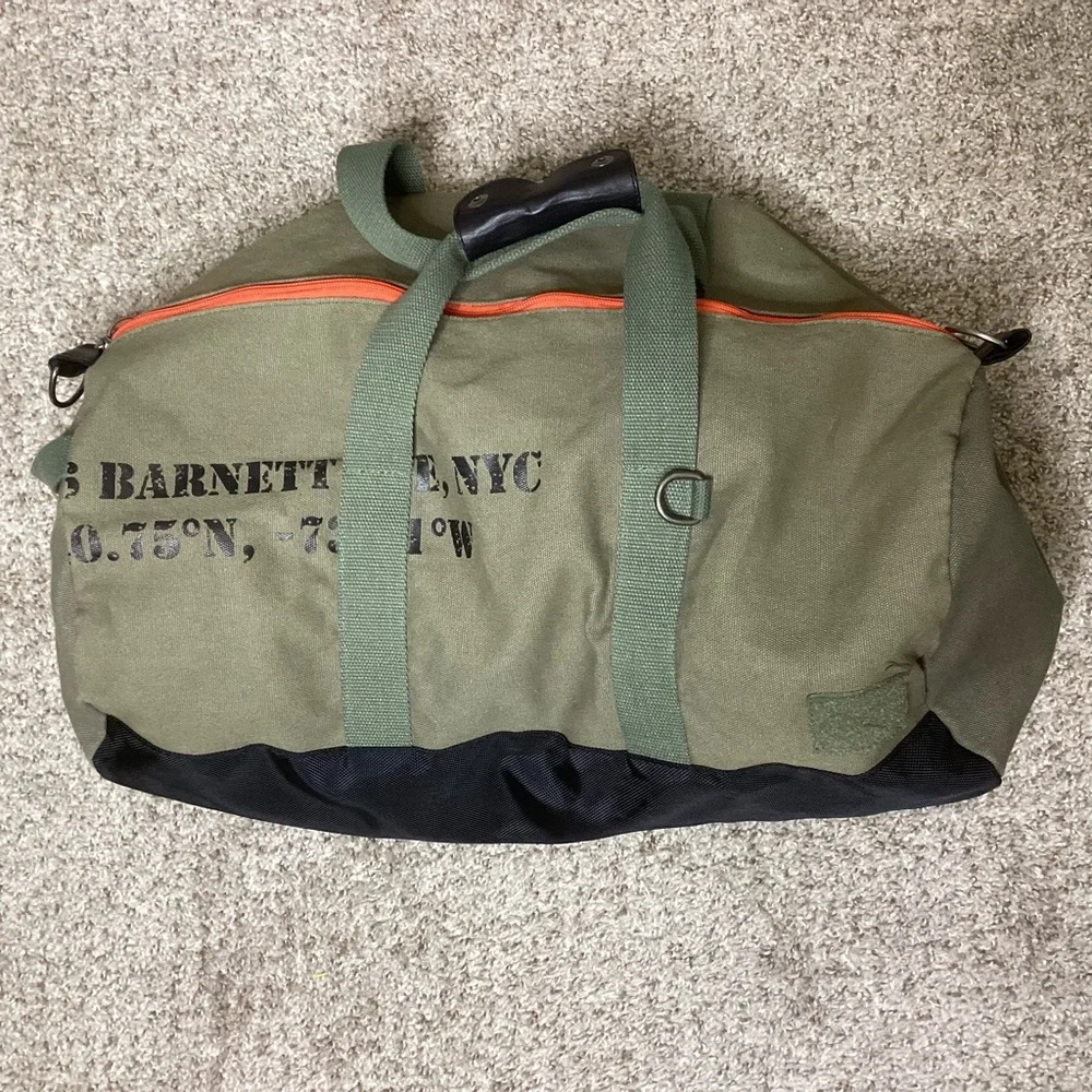Steve Madden Military Style Duffle Bag Olive 20”x10”x14”